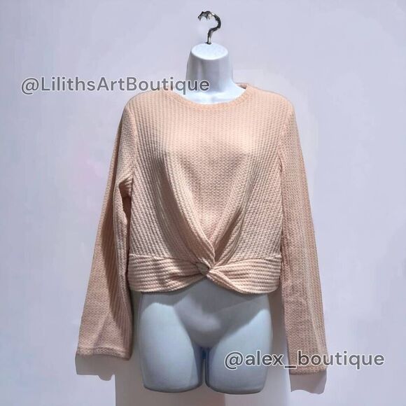 ROMWE Twist Front Waffle Knit Sweater(J001)-Size L for Women - Picture 2 of 10